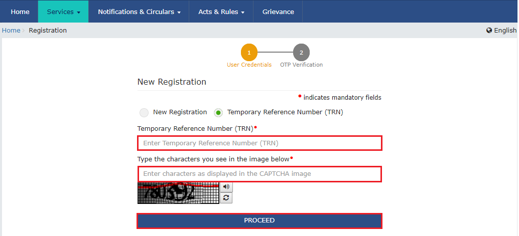 CaptainBiz: Temporary Reference Number