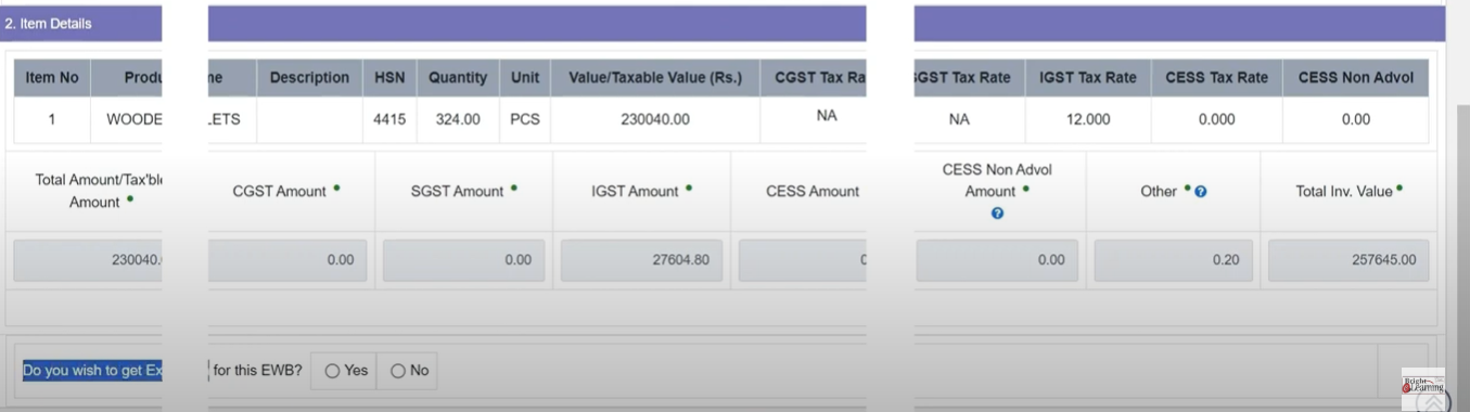 CaptainBiz: FORM 3 of E-waybill Extension