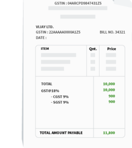 CaptainBiz: calculation example for CGST and SGST