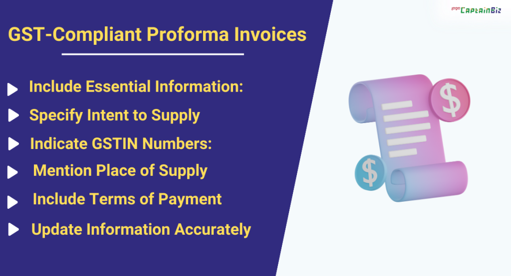 CaptainBiz: best practices for creating gst-compliant proforma invoices