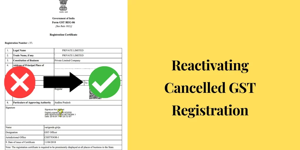 CaptainBiz: reactivate cancelled gst registration