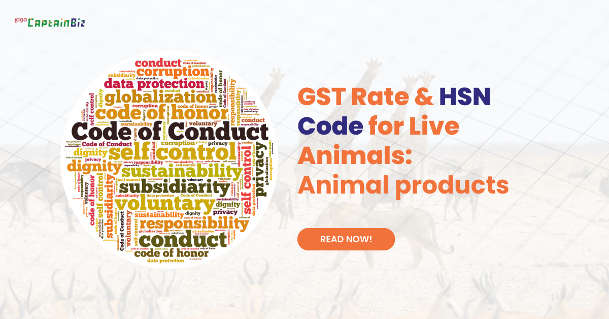 GST Rate & HSN Code for Live Animals; Animal products - Chapter 1