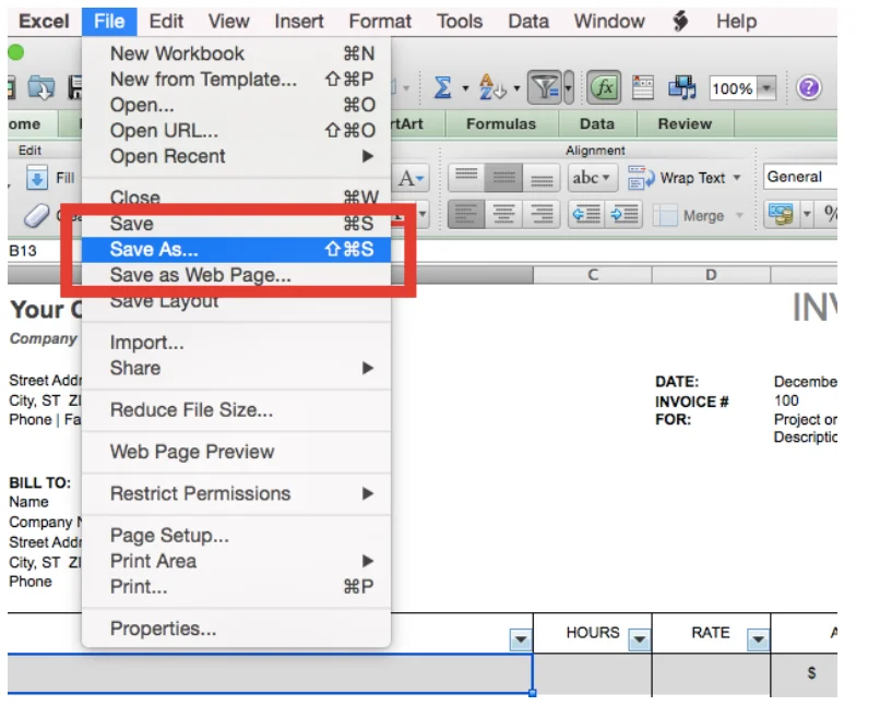 CaptainBiz: invoice creation from excel: step 7