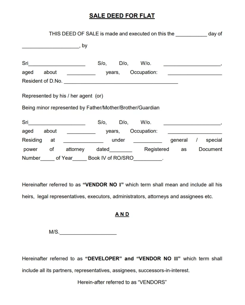 CaptainBiz: Sale Deed Format